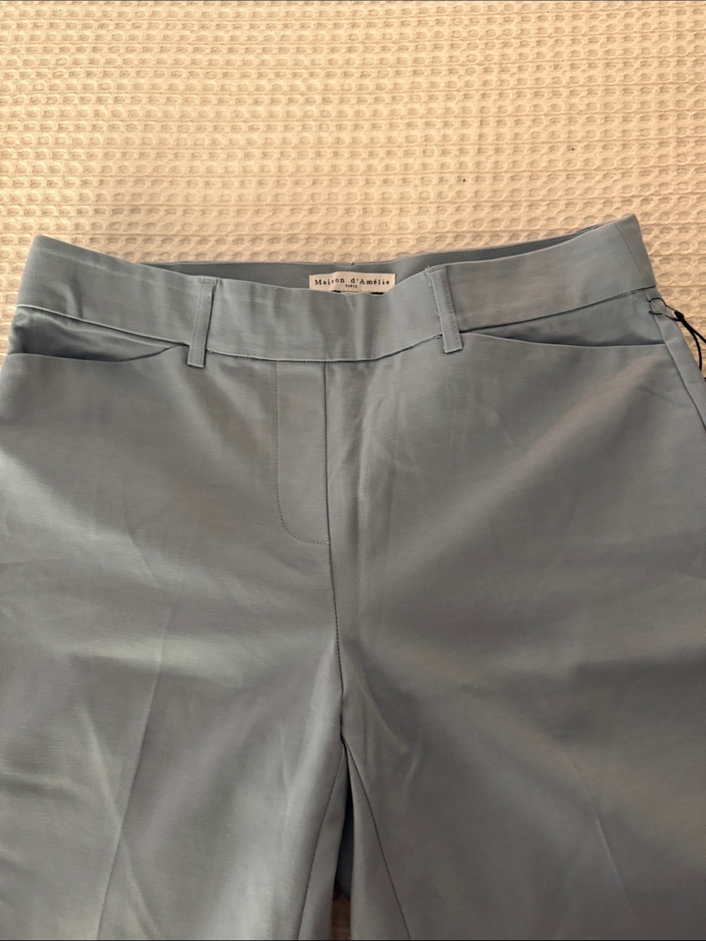 Women's Light Blue Cropped Dress Pants - Picture 2 of 6